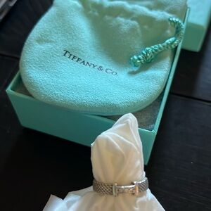 Tiffany & co somerset mesh sterling silver ring size 5.5